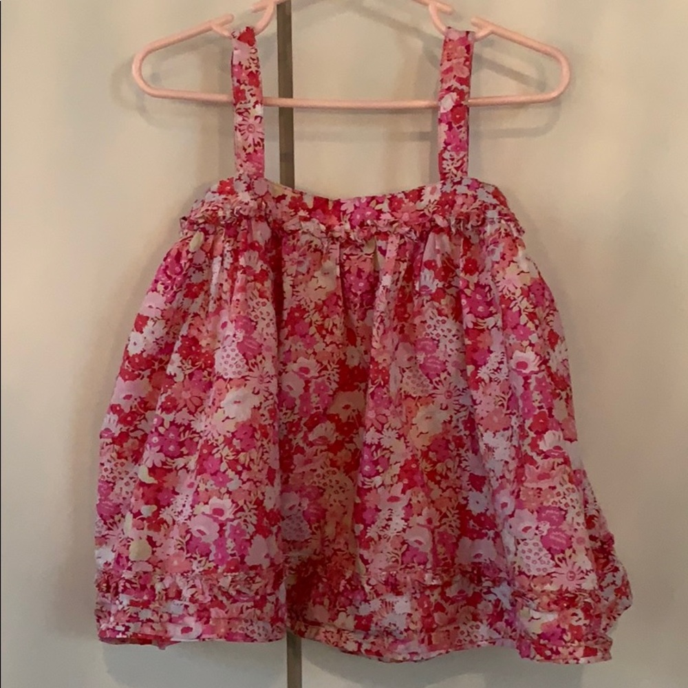 BonBon Girls Size 6 Floral Flirty Button Back Tank